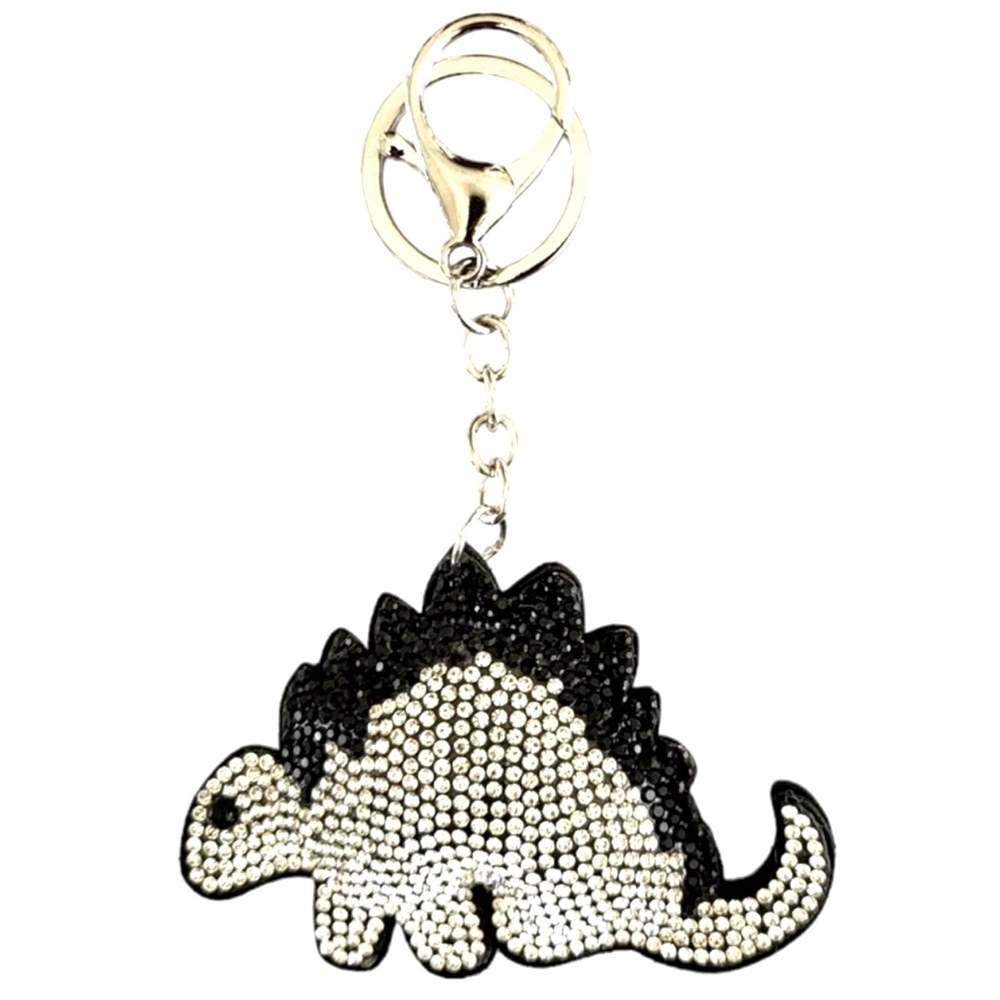 Silver Dinosaur Keychain